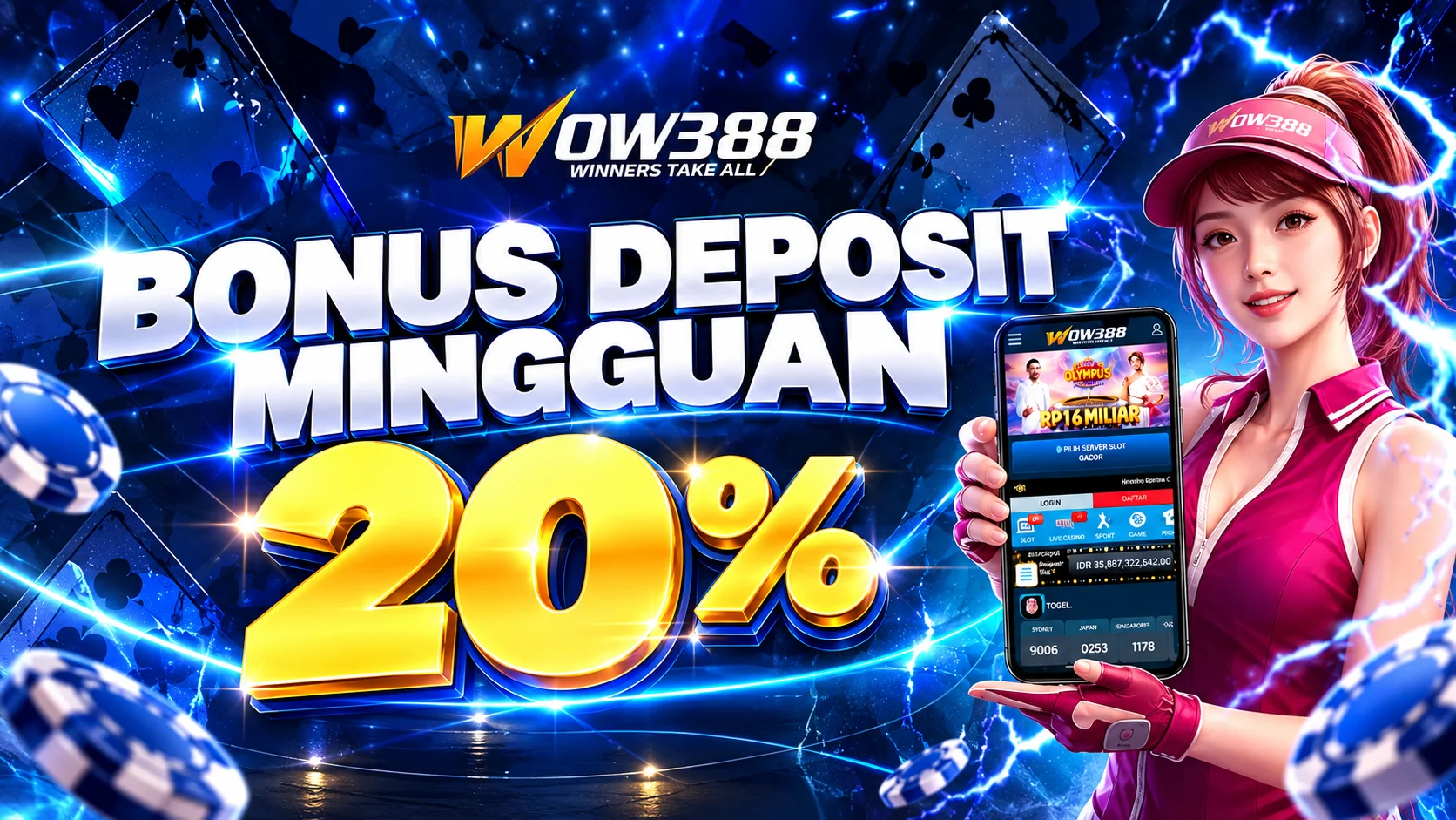 Bonus Deposit Mingguan 20% WOW388