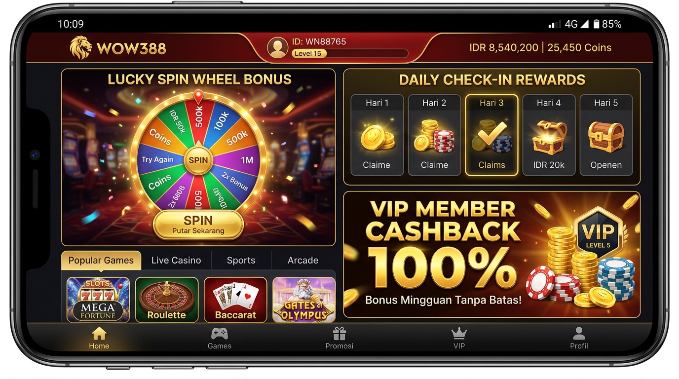Lucky Spin Bonus dan VIP Cashback