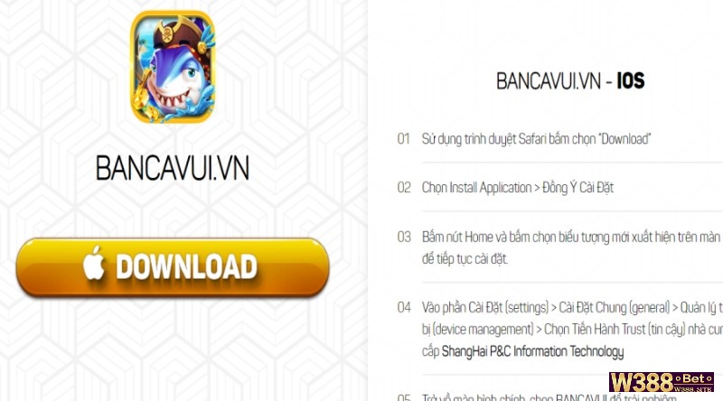 Hướng dẫn tải app chơi tại Bancavuivn